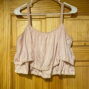 Girly pink crop tank